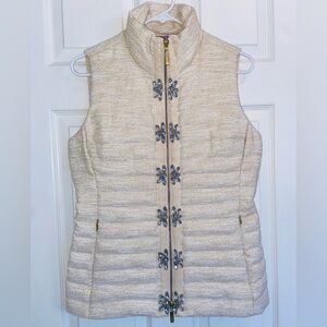 Lilly Pulitzer Noella Vest Gold Metallic Resort Boucle